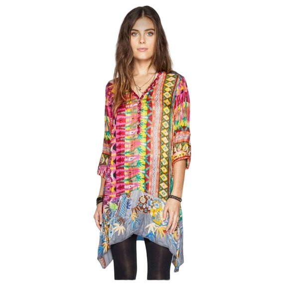 Johnny Was Tops - Johnny Was hippie boho chic colorful tunic shirt